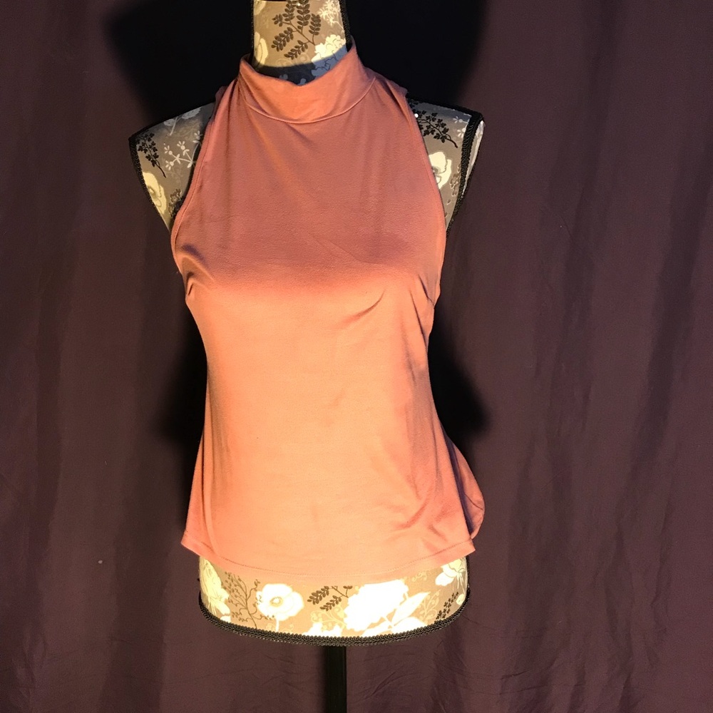 Pink suede sleeveless top
